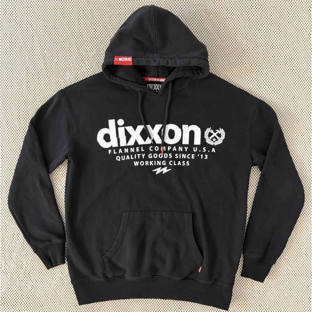 Dixxon Mens Ground Up Customs Graphic Pullover Hoodie Sweatshirt Black Medium